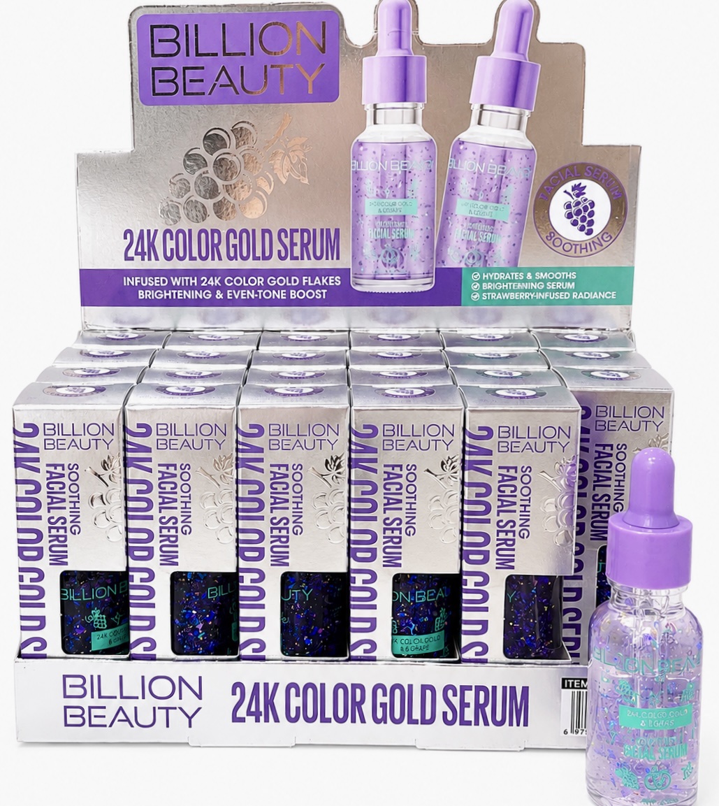 Serum facial 24k Color Gold hidratante con fragancia de uva 25ml Billion Beauty #B50036