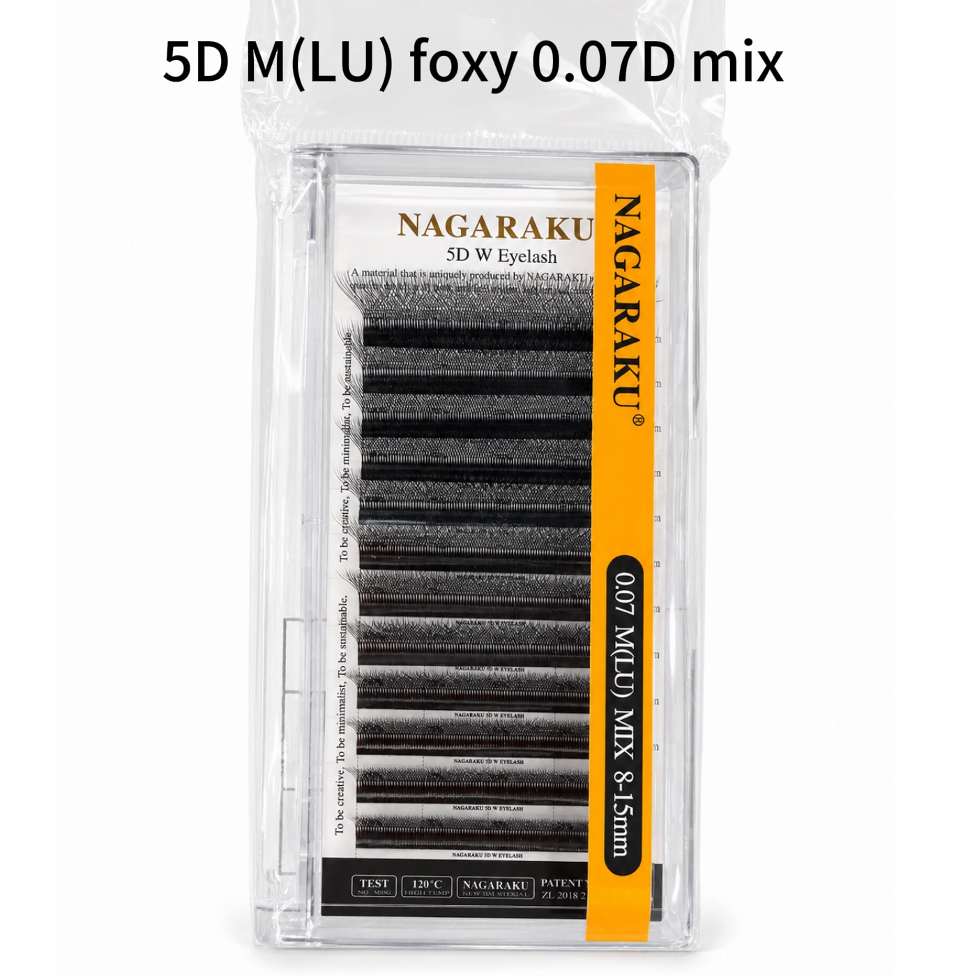 Pestañas Nagaraku tecnológicas 5D MIX(8-15) curva M(LU) 0.07D foxy