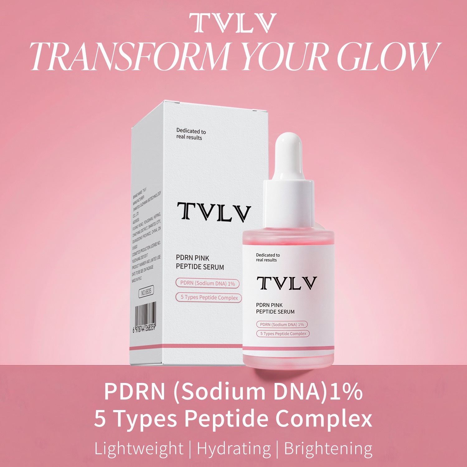 Serum facial regenerador PDRN Pink peptide 30ml TVLV #6835