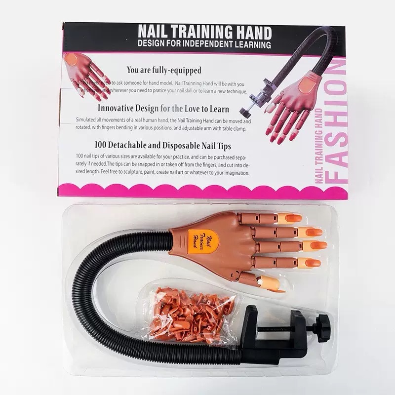 Mano Articulada para practicas de uñas con repuesto