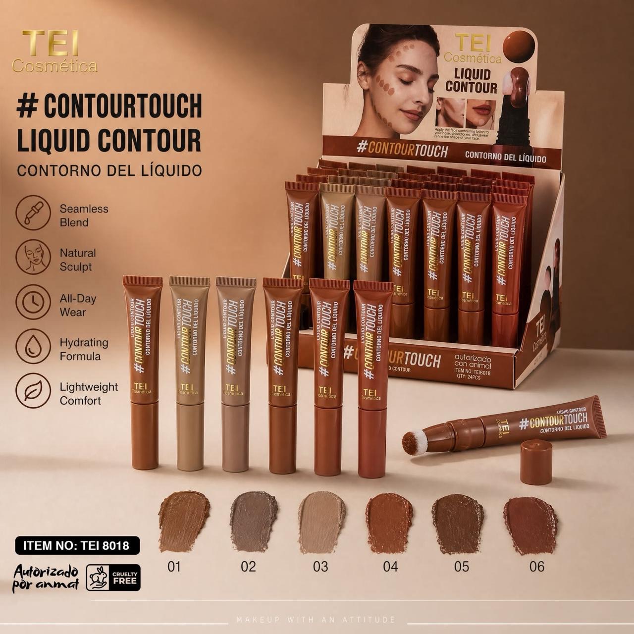 Contorno liquido con aplicador esponja Tei #TEI8018