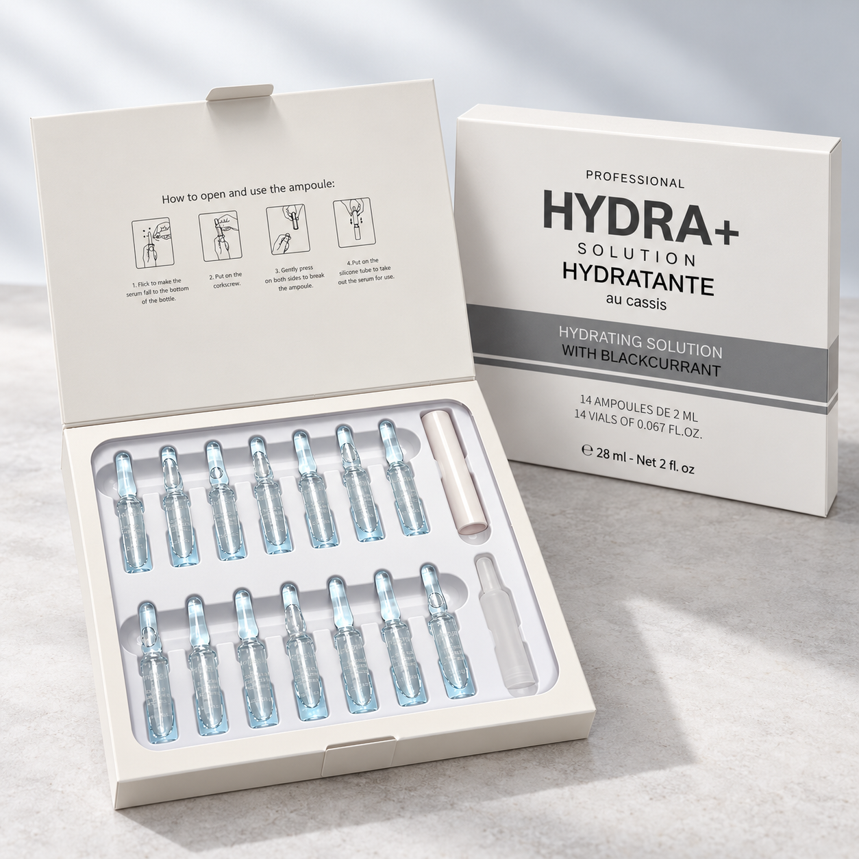 Kit x14u 2ml Ampollas hidratantes faciales Hydra+ Solution #JUN-JY37 /37179